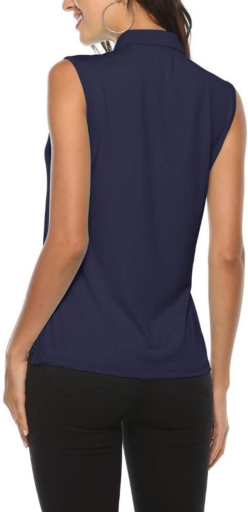 imageAIRIKE Golf Polo Shirts for Women Sleeveless Summer Sports Athletic Fashionable WorkwearQuick Dry Womens Tank TopsBblue 2