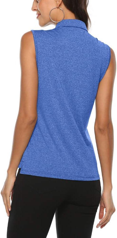 imageAIRIKE Golf Polo Shirts for Women Sleeveless Summer Sports Athletic Fashionable WorkwearQuick Dry Womens Tank TopsBblue