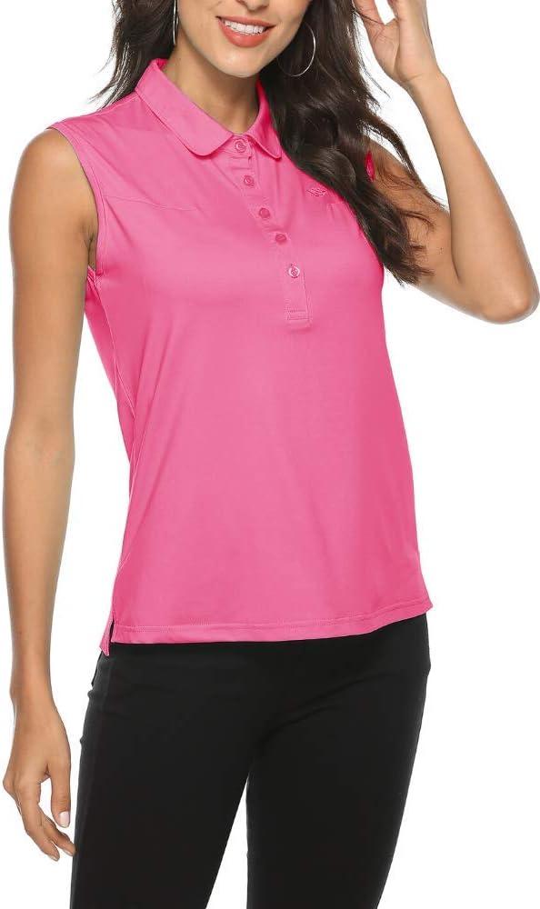 imageAIRIKE Golf Polo Shirts for Women Sleeveless Summer Sports Athletic Fashionable WorkwearQuick Dry Womens Tank TopsBroseo