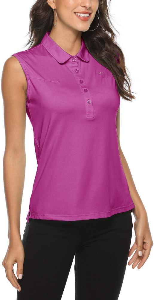 imageAIRIKE Golf Polo Shirts for Women Sleeveless Summer Sports Athletic Fashionable WorkwearQuick Dry Womens Tank TopsDpurple