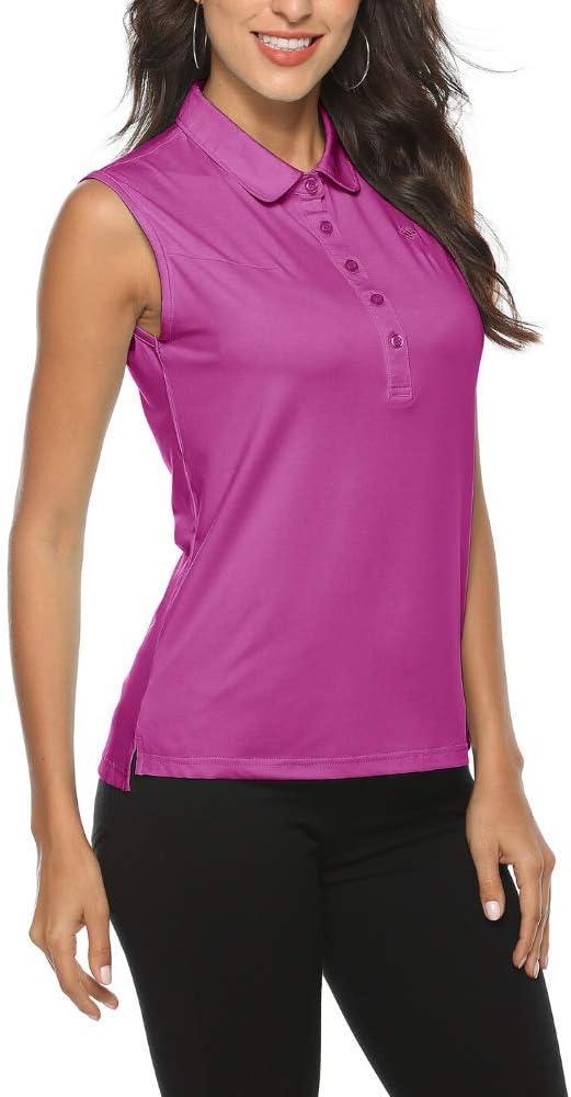 imageAIRIKE Golf Polo Shirts for Women Sleeveless Summer Sports Athletic Fashionable WorkwearQuick Dry Womens Tank TopsDpurple