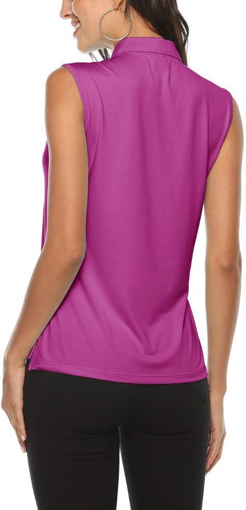 imageAIRIKE Golf Polo Shirts for Women Sleeveless Summer Sports Athletic Fashionable WorkwearQuick Dry Womens Tank TopsDpurple