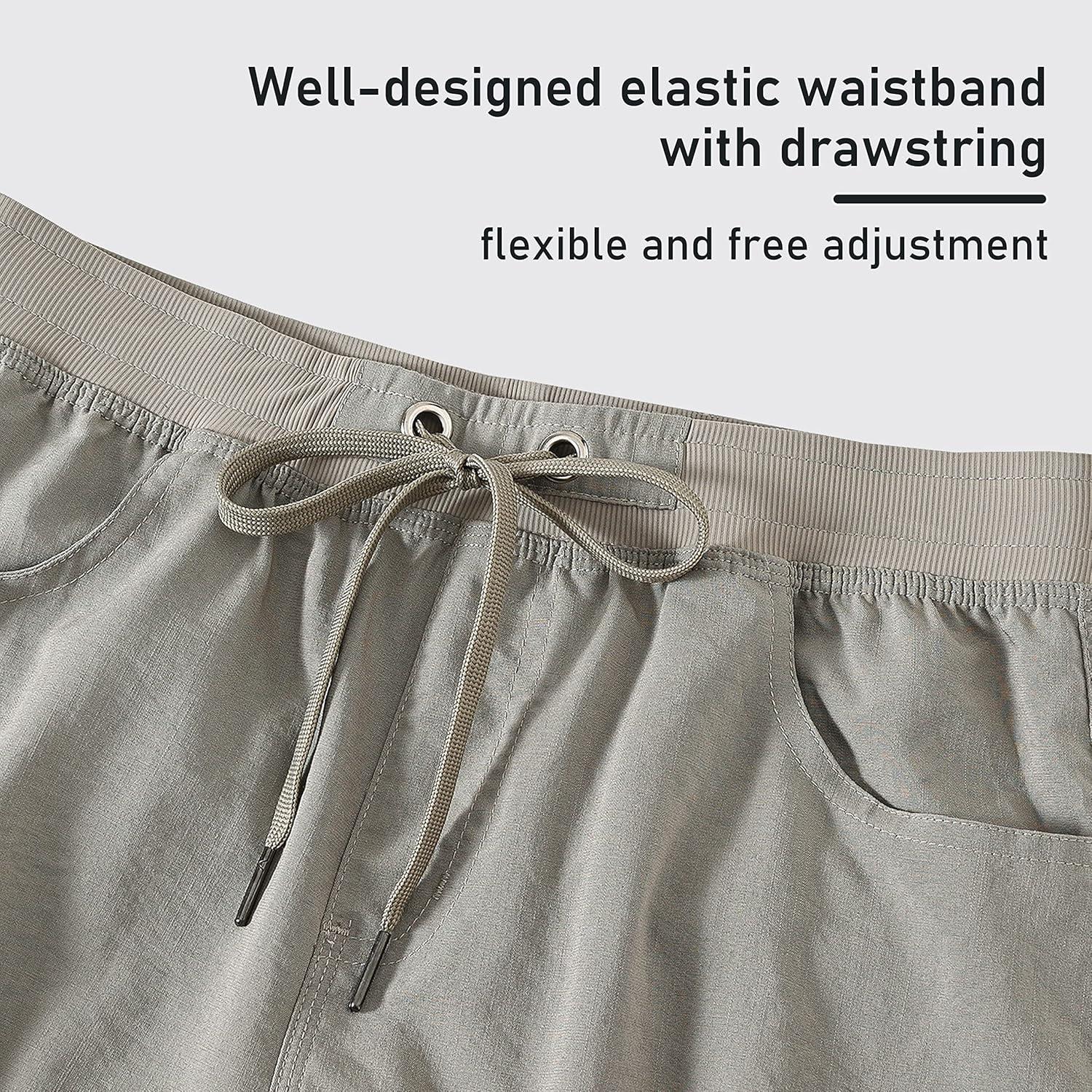 imageMoFiz Womens 10quot Hiking Cargo Shorts 6 Pockets Lightweight Quick Dry Outdoor Running Athletic Short Summer Travel LooseGrey Khaki