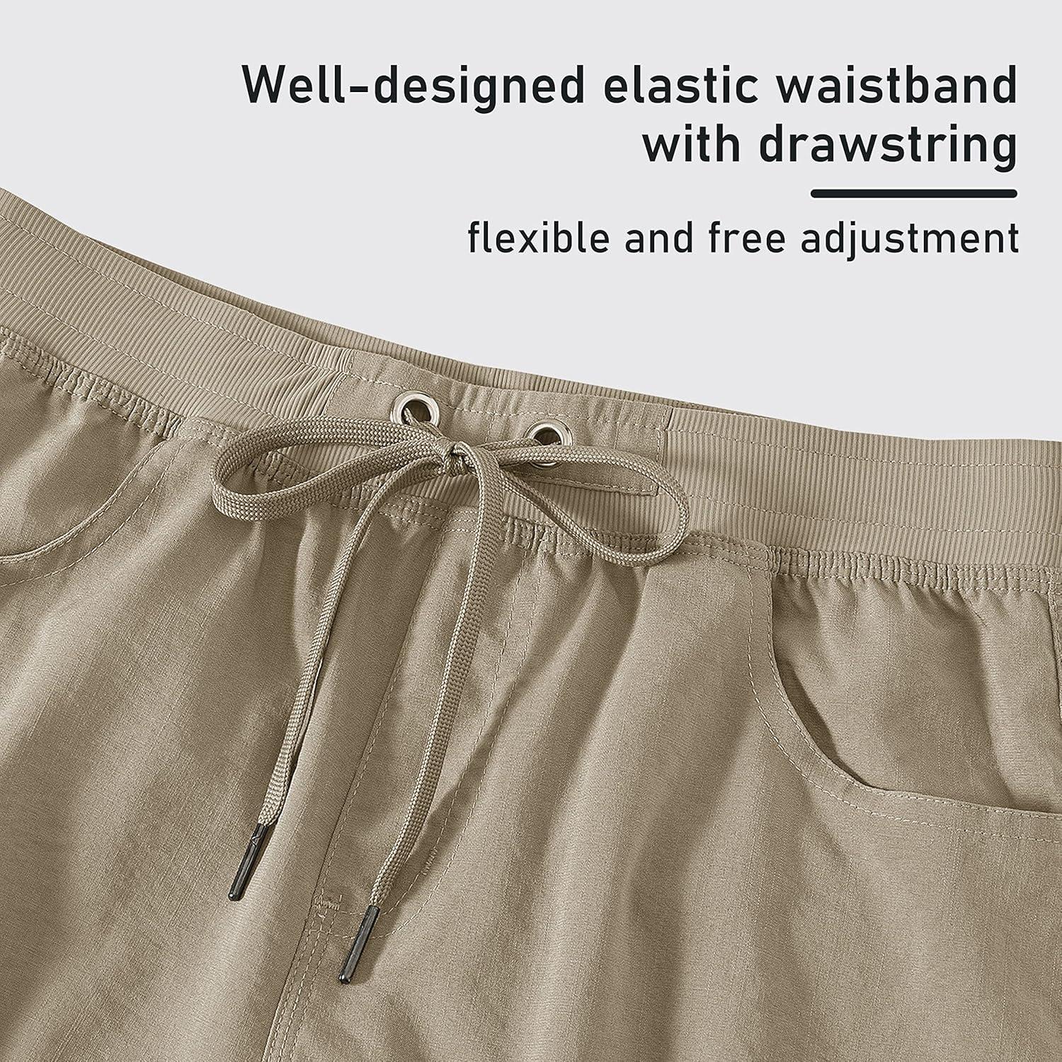 imageMoFiz Womens 10quot Hiking Cargo Shorts 6 Pockets Lightweight Quick Dry Outdoor Running Athletic Short Summer Travel LooseKhaki