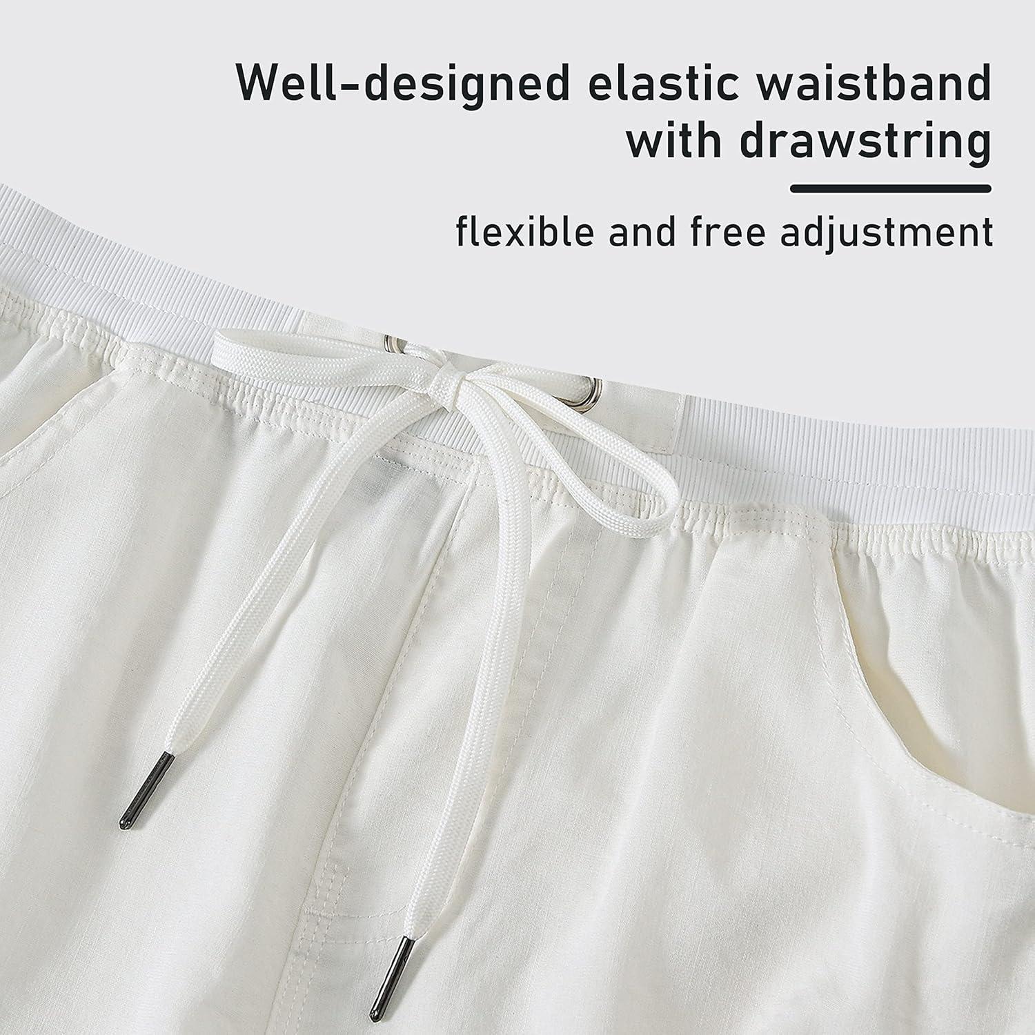 imageMoFiz Womens 10quot Hiking Cargo Shorts 6 Pockets Lightweight Quick Dry Outdoor Running Athletic Short Summer Travel LooseRice White