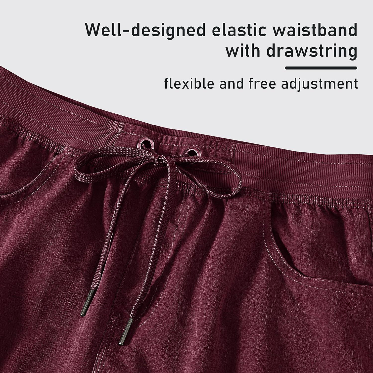 imageMoFiz Womens 10quot Hiking Cargo Shorts 6 Pockets Lightweight Quick Dry Outdoor Running Athletic Short Summer Travel LooseWine Red