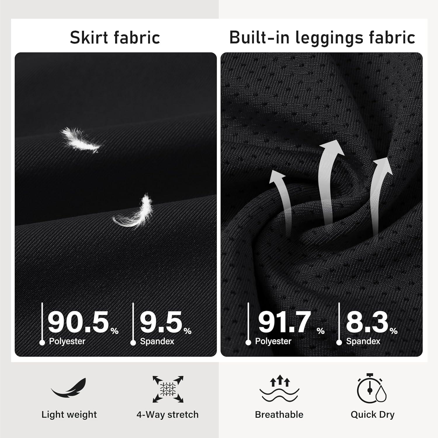 imageMoFiz Womens 20quot Knee Length Golf Skorts Athletic Skirts Summer Casual Active Workout Sports Tennis Skirt with 4 PocketsC01black