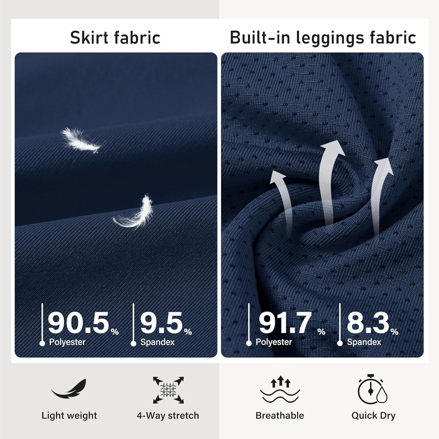 imageMoFiz Womens 20quot Knee Length Golf Skorts Athletic Skirts Summer Casual Active Workout Sports Tennis Skirt with 4 PocketsC03navy