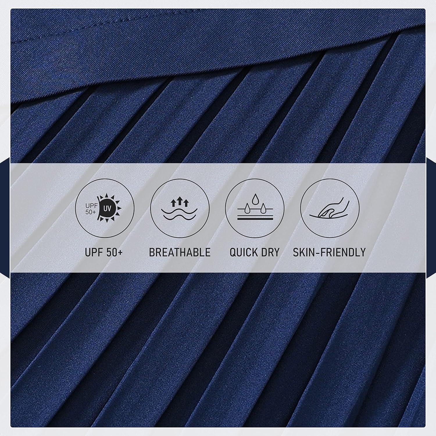 imageMoFiz Womens 20quot Knee Length Golf Skorts Athletic Skirts Summer Casual Active Workout Sports Tennis Skirt with 4 PocketsNavy