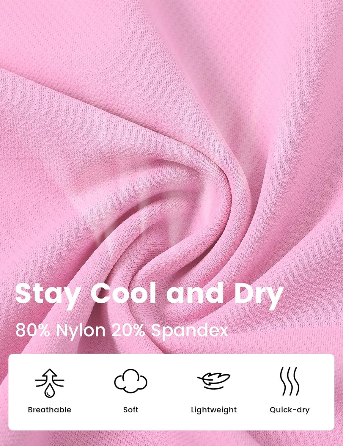 imageMoFiz Womens Golf Polo Shirt UPF 50 Sun Protection QuickDry Short Sleeve TShirt 14 Zip Collared Athletic Tennis TopsPink