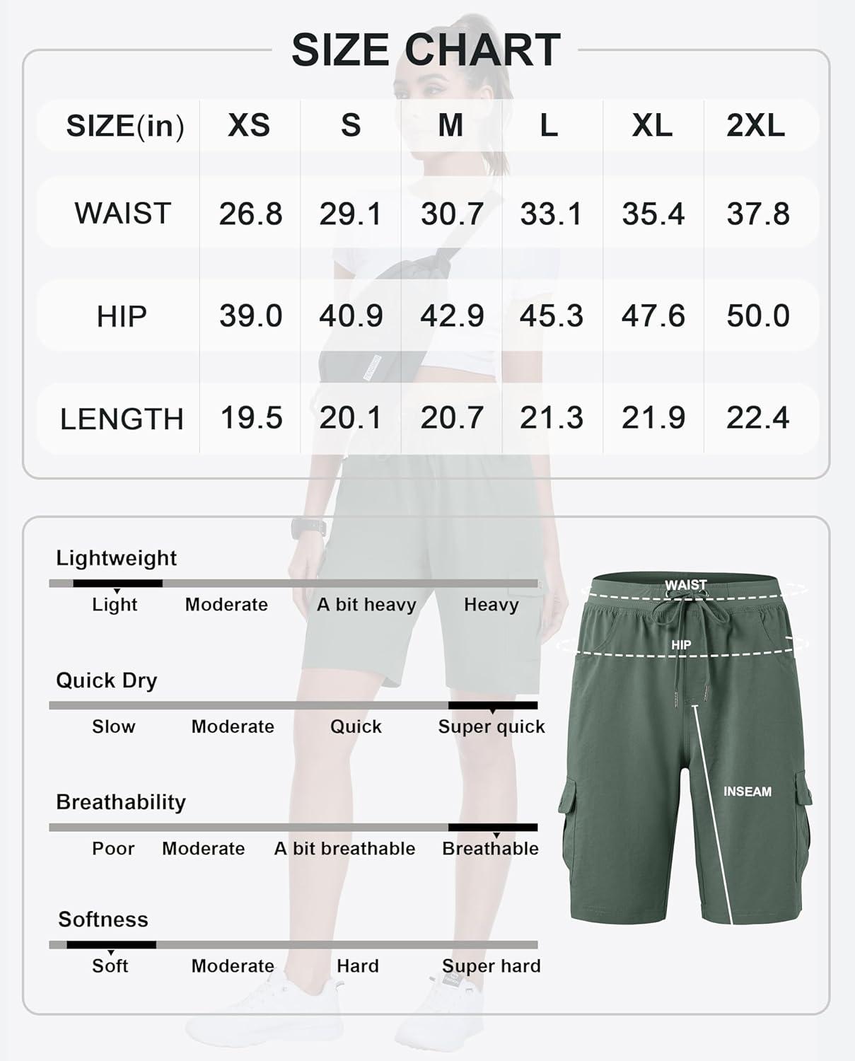 imageMoFiz Womens Hiking Shorts Athletic Outdoor Cargo Shorts for Women Quick Dry Running Summer Shorts with PocketsArmy Green