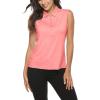 AIRIKE Golf Polo Shirts for Women Sleeveless Summer Sports Athletic Fashionable Workwear-Quick Dry Womens Tank Tops(D-pink)