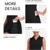 JINSHI Women’s Tennis Golf Dress Workout Casual Short Sleeve Dresses with Shorts and Pockets Moisture Wicking(Black 02)