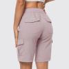 MoFiz Women’s 10″ Hiking Cargo Shorts 6 Pockets Lightweight Quick Dry Outdoor Running Athletic Short Summer Travel Loose(Dusty Pink)