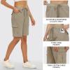 MoFiz Women’s 10″ Hiking Cargo Shorts 6 Pockets Lightweight Quick Dry Outdoor Running Athletic Short Summer Travel Loose(Khaki)