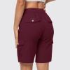 MoFiz Women’s 10″ Hiking Cargo Shorts 6 Pockets Lightweight Quick Dry Outdoor Running Athletic Short Summer Travel Loose(Wine Red)