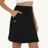 MoFiz Women’s 20″ Knee Length Golf Skorts Athletic Skirts Summer Casual Active Workout Sports Tennis Skirt with 4 Pockets(Black)