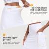 MoFiz Women’s 20″ Knee Length Golf Skorts Athletic Skirts Summer Casual Active Workout Sports Tennis Skirt with 4 Pockets(C02-white)