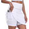 MoFiz Women’s 20″ Knee Length Golf Skorts Athletic Skirts Summer Casual Active Workout Sports Tennis Skirt with 4 Pockets(C02-white)