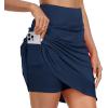 MoFiz Women’s 20″ Knee Length Golf Skorts Athletic Skirts Summer Casual Active Workout Sports Tennis Skirt with 4 Pockets(C03-navy)