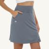MoFiz Women’s 20″ Knee Length Golf Skorts Athletic Skirts Summer Casual Active Workout Sports Tennis Skirt with 4 Pockets(Grey)
