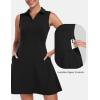 MoFiz Women’s Black Sleeveless V-Neck Mini Dress with Shorts – Casual Golf Tennis Dress – Medium(A-black)