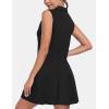 MoFiz Women’s Black Sleeveless V-Neck Mini Dress with Shorts – Casual Golf Tennis Dress – Medium(A-black)
