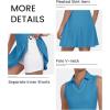 MoFiz Women’s Black Sleeveless V-Neck Mini Dress with Shorts – Casual Golf Tennis Dress – Medium(A-blue)
