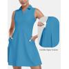 MoFiz Women’s Black Sleeveless V-Neck Mini Dress with Shorts – Casual Golf Tennis Dress – Medium(A-blue)