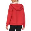 MoFiz Women’s Fleece Zip Up Hoodie Warm and Cozy Sherpa Lined Sweatshirt Winter Hoodie Jackets for Women with Pockets(Red)