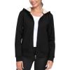 MoFiz Women’s Fleece Zip Up Hoodie Warm and Cozy Sherpa Lined Sweatshirt Winter Hoodie Jackets for Women with Pockets(Y01-black)