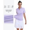 MoFiz Women’s Golf Polo Shirts Short Sleeve Zip Up Collared Tennis Shirts Lightweight Dry Fit Sports Athletic Casual Tops(B-purple)