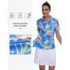 MoFiz Women’s Golf Polo Shirts Short Sleeve Zip Up Collared Tennis Shirts Lightweight Dry Fit Sports Athletic Casual Tops(B-sky Blue Pattern)