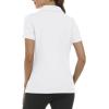 MoFiz Womens Zip up Golf Polo Shirt Short Sleeve Workout Golf Top Moisture Wicking Lightweight Tennis Shirts(A-white)