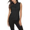 AIRIKE Golf Polo Shirts for Women Sleeveless Summer Sports Athletic Fashionable Workwear-Quick Dry Womens Tank Tops(B-black)