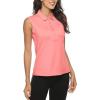 AIRIKE Golf Polo Shirts for Women Sleeveless Summer Sports Athletic Fashionable Workwear-Quick Dry Womens Tank Tops(D-pink)