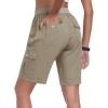 MoFiz Women’s Hiking Shorts Athletic Outdoor Cargo Shorts for Women Quick Dry Running Summer Shorts with Pockets(Khaki)