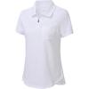 MoFiz Womens Zip up Golf Polo Shirt Short Sleeve Workout Golf Top Moisture Wicking Lightweight Tennis Shirts(A-white)