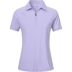 MoFiz Women’s Golf Polo Shirts Short Sleeve Zip Up Collared Tennis Shirts Lightweight Dry Fit Sports Athletic Casual Tops(B-purple)