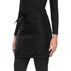 MoFiz Women’s Quilted Puffer Skirt Insulated Warm Winter Skirt with Full Zipper Snow Skirts for Hiking Running Golf Outdoor(9712-black)
