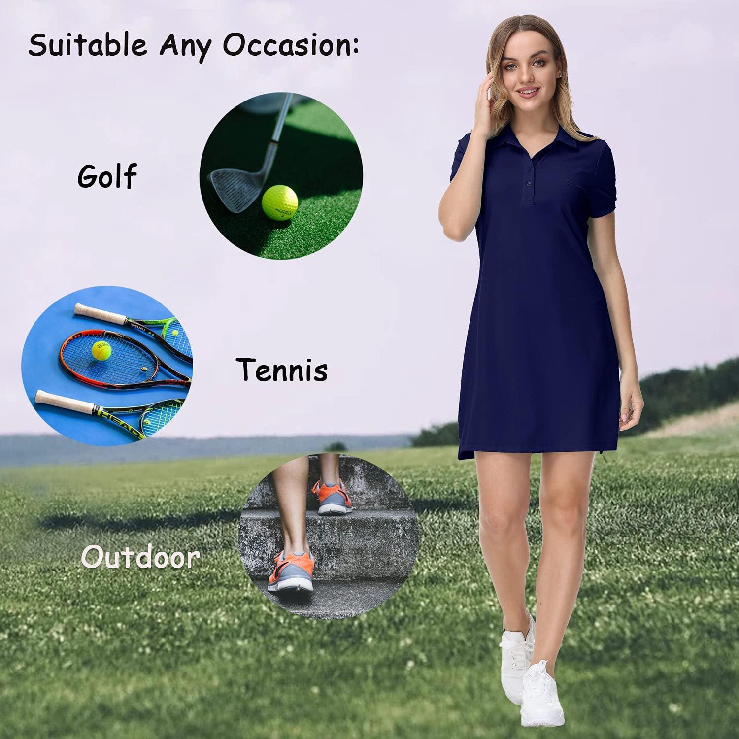 imageJINSHI Women T Shirt Dress HikingTennisGolfLeisure Comfortable and Soft Athletic Dress for WomenBlue 01