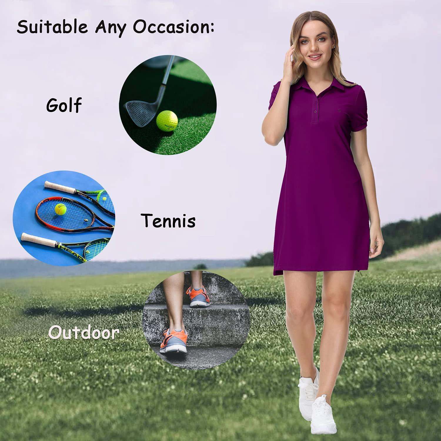 imageJINSHI Women T Shirt Dress HikingTennisGolfLeisure Comfortable and Soft Athletic Dress for WomenDark Purple
