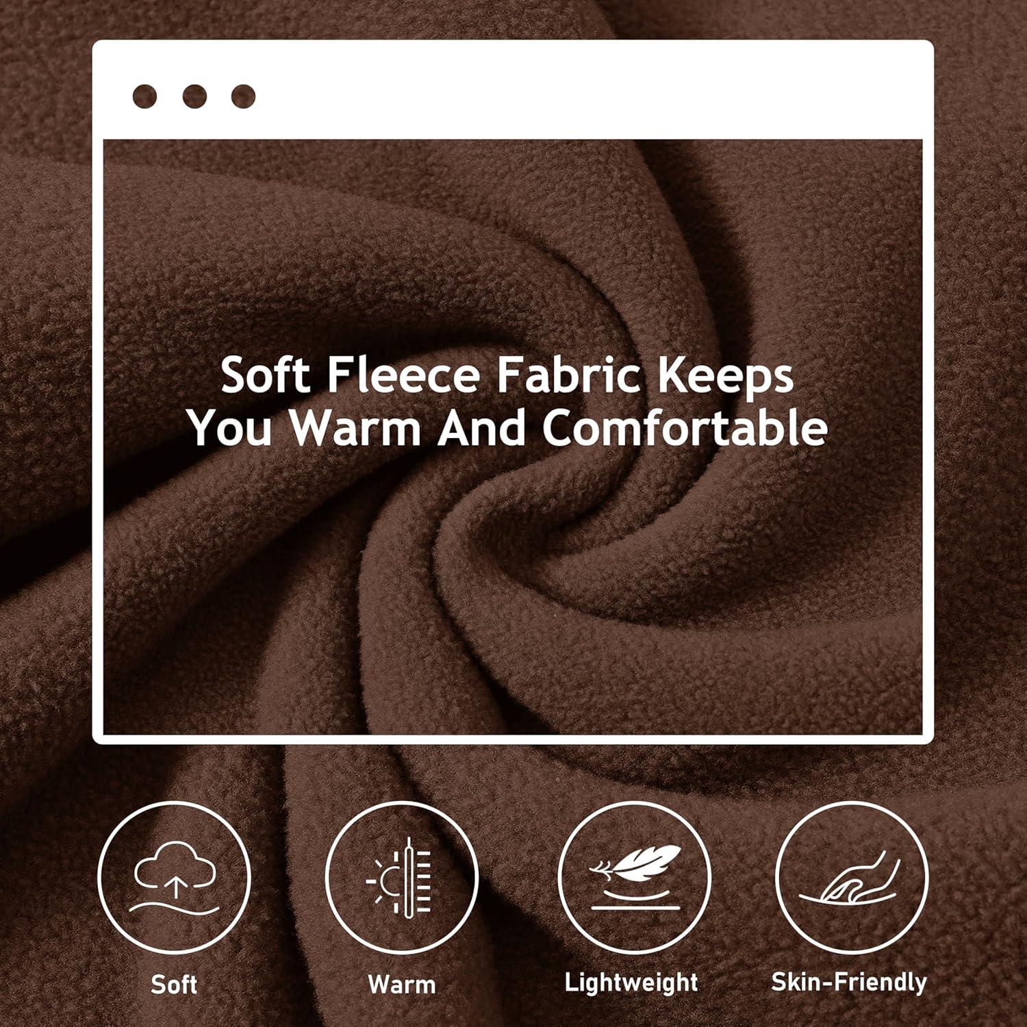 imageMoFiz Womens 14 Zip Polar Fleece Pullover Long Sleeve Soft Lightweight Warm Winter Jacket TopBrown