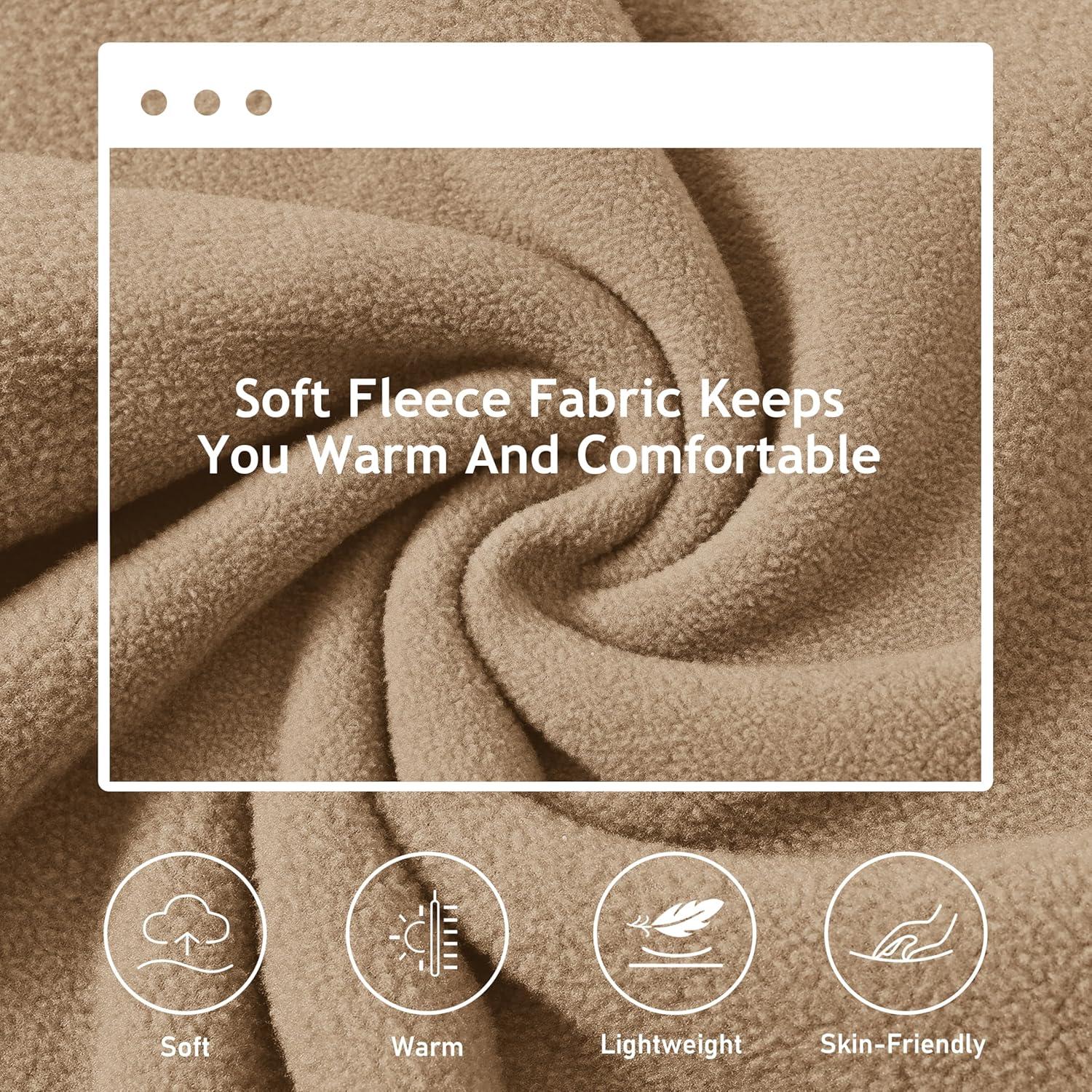 imageMoFiz Womens 14 Zip Polar Fleece Pullover Long Sleeve Soft Lightweight Warm Winter Jacket TopKhaki