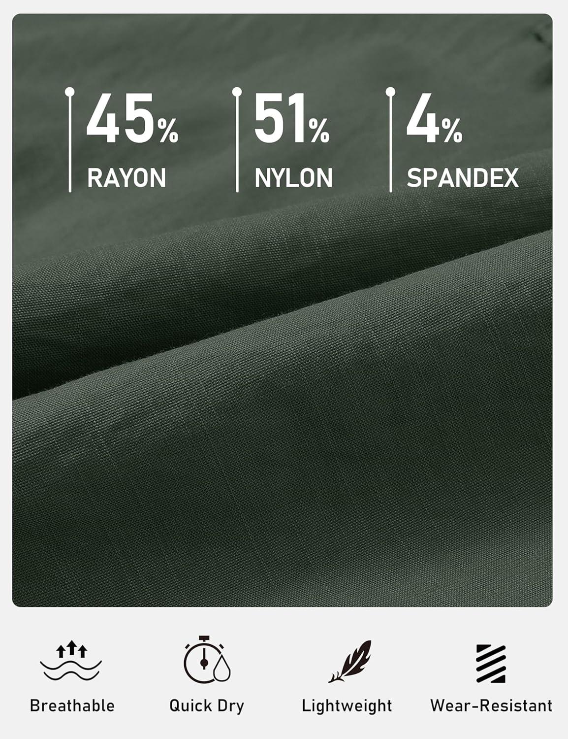 imageMoFiz Womens Cargo Joggers Lightweight QuickDry Elastic Waist Summer Pants for Hiking Golf ampamp Outdoor Travel Ankle CuffsArmy Green