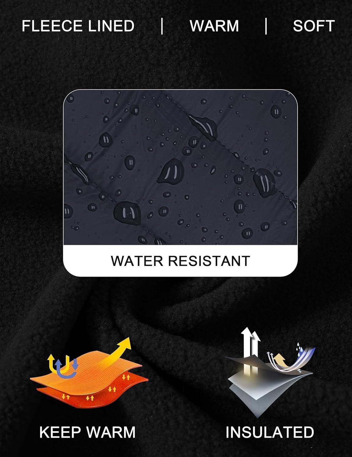 imageMoFiz Womens Softshell Jacket with Hood Fleece Lined Warm Lightweight Waterproof Insulated Fall Running CoatBlack