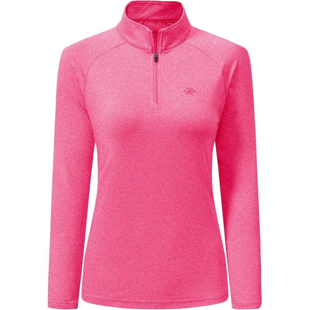 imageAIRIKE Long Sleeve Golf Polo Shirts for Women Stand Up Collar Thermal Fleece Womens Tank TopRosered