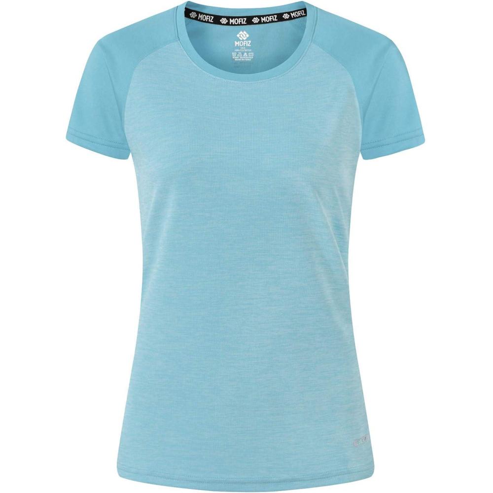 imageMoFiz Womens Short Sleeve UPF 50 Sun Protection Sports TShirt Quick Dry Running Workout Athletic Tee TopLight Blue