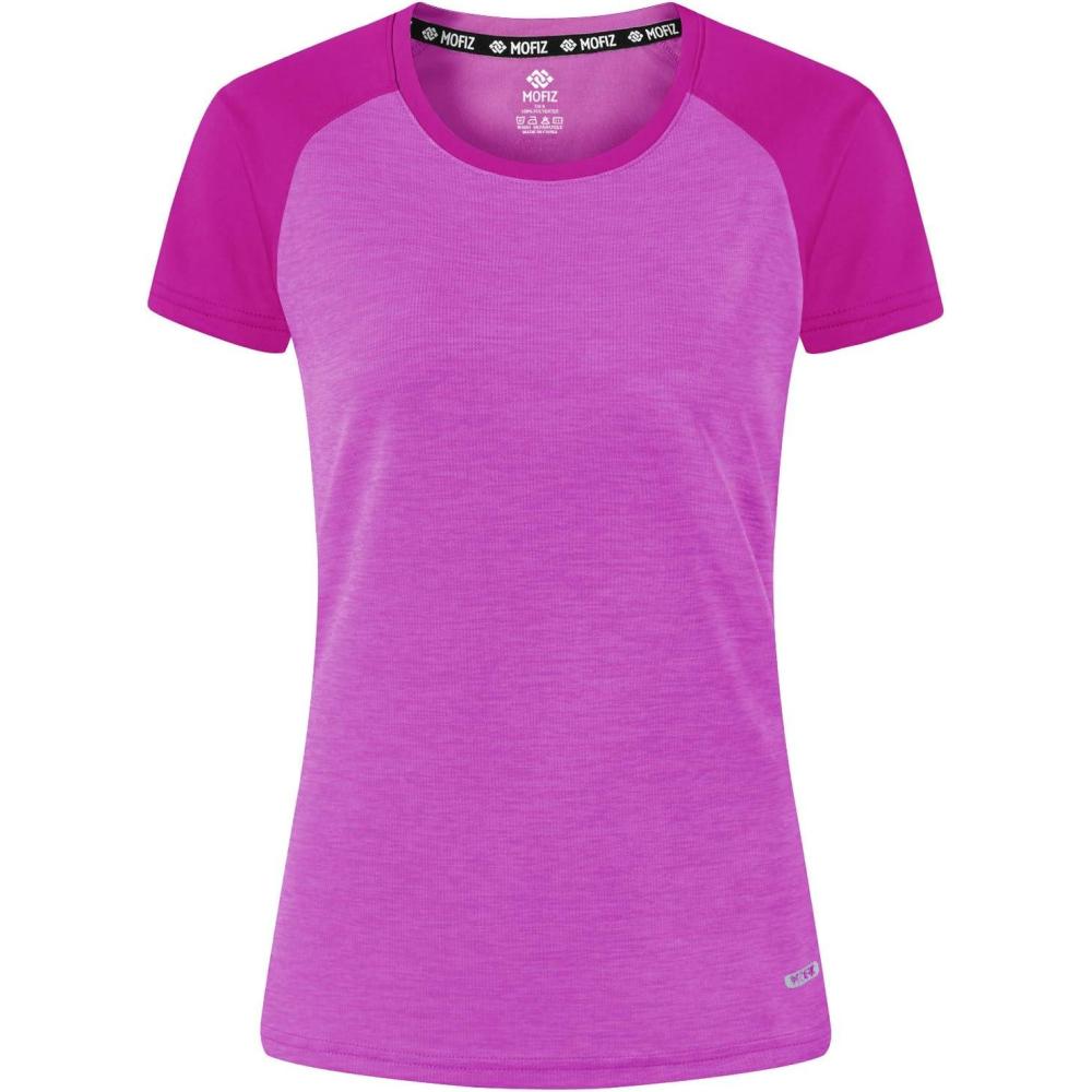 imageMoFiz Womens Short Sleeve UPF 50 Sun Protection Sports TShirt Quick Dry Running Workout Athletic Tee TopPurple