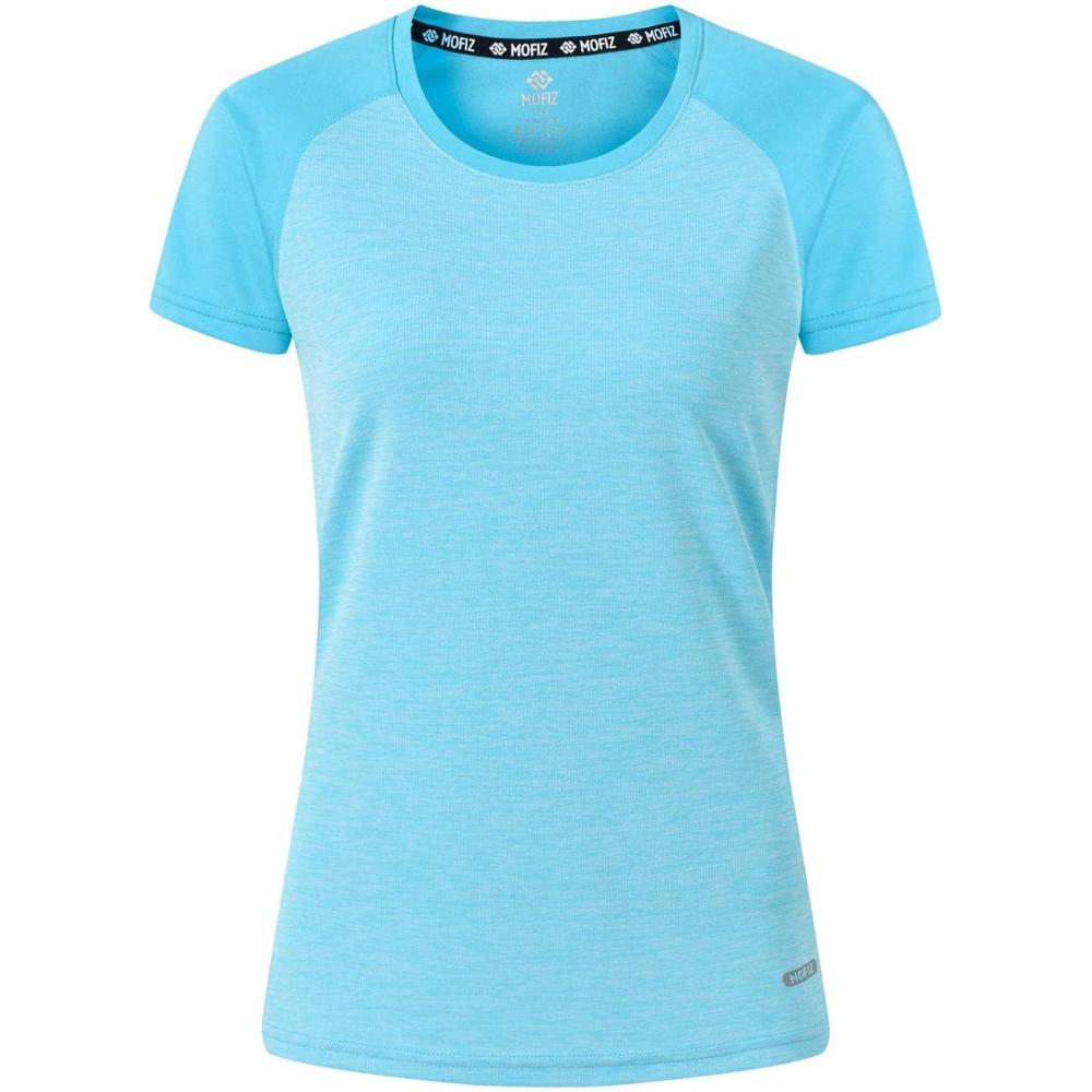 imageMoFiz Womens Short Sleeve UPF 50 Sun Protection Sports TShirt Quick Dry Running Workout Athletic Tee TopSky Blue